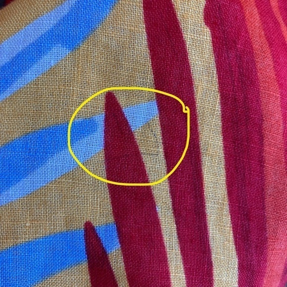 NWT C&C California 100% Linen Shift Dress Red w Tropical Print Beach Summer Sz S - Picture 15 of 16